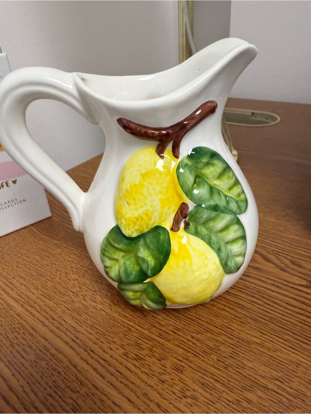 Sea Gull Capri Italian Lemon Pitcher Hand Painted Handmade Ceramic 6.25”